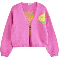 Next Cardigan citron / vert clair / fuchsia / blanc