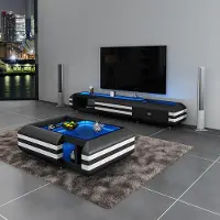 Xl Moebel Gmbh Table basse Sideboard 2pcs Led éclairé Salon Meuble Table Lowboard verre
