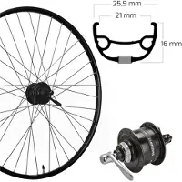 Roland Roue avant 28, Disc Centerlock, noire, SE RIVAL 21 aluminium moyeu dynamo serrage rapide