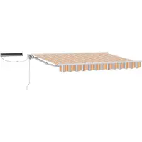 vidaXL Store électrique rétractable bleu, orange, blanc 3,5 x 2,5 m