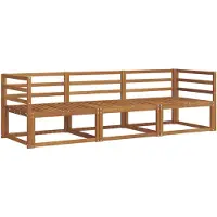 vidaXL - Ensemble de salon de jardin composé de 3 pièces, en bois d'acacia massif, finition naturelle