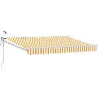 vidaXL Store électrique rétractable orange et blanc 3,5 x 2,5 m