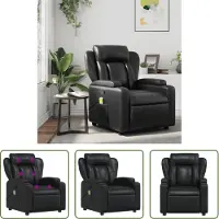 The Living Store Fauteuil de massage Noir Similicuir