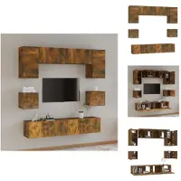 vidaXL Ensemble de 8 meubles TV en bois de chêne fumé - Meubles TV