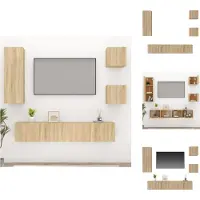 vidaXL Ensemble de 5 meubles TV Chêne Sonoma Matériau dérivé du bois - Meuble TV