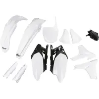 Ufo Kit de carénage PLAST, 12 pièces, ensemble de carénage en plastique avec protection de fourche pour Yamaha YZ F 450 cm³, année de fabrication 2010, couleur : blanc OEM