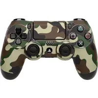 Software pyramide Sticker-Skin pour manette PlayStation 4 - Camouflage vert, autocollant anti-reflet durable pour une meilleure prise en main et un design personnalisé