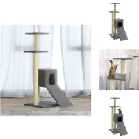 vidaXL Arbre à chat avec colonnes à griffer en sisal gris clair 92 cm - Arbres à chat