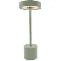 Lumisky Lampe De Table Sans Fil Touch Led Aluminium Vert Olive H30cm