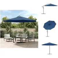 vidaXL Parapluie avec mât en aluminium 350 cm Bleu - Parasols & Protection solaire