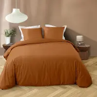 Douceur d'intérieur Parure de lit - - LIAM - Microfibre - 240 x 220 cm - marron
