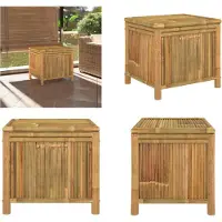 vidaXL Coffre de jardin 60 x 52 x 55 cm en bambou - Coffre de jardin - Coffres de jardin - Coffre de rangement de jardin