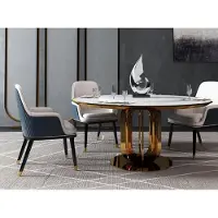 Xl Moebel Gmbh Luxe Table ronde Tables rondes Design Acier inoxydable Meubles de salle à manger Tables de salle à manger Nouveau