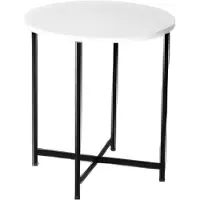 AEA Trendy table basse ronde plateau de table en bois blanc table de café table de thé