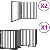 Syfax Barrière pour chien porte pliable 8 panneaux noir bois peuplier