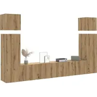 Prolenta Maison Exclusive - Ensemble de meubles TV 8 pièces à fixation murale en bois composite chêne Artisan