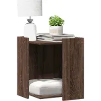 vidaXL Bac à litière design aspect chêne 42x42x51 cm Bois composite, griffoirs 2024 Nouveau