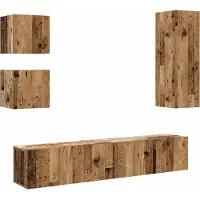 Syfax Ensemble de meuble TV mural 5 pcs vieux bois bois d'ingénierie