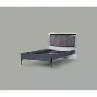 Xl Moebel Gmbh Lits adolescents Lit simple Gris Meuble de chambre à coucher Lit simple