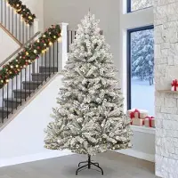 vidaXL Arbre de Noël artificiel design vert et blanc 300 cm PVC et métal 2025NEU1464540