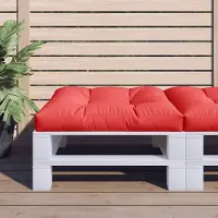vidaXL Meubles Coussin pour palette Rouge 70x70x12 cm Tissu - Coussins pour meubles de jardin 360475