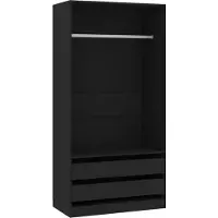 Syfax Garde-robe Noir 100x50x200 cm Bois d'ingénierie
