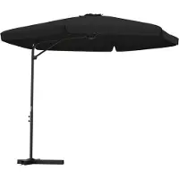 Syfax Parasol de jardin avec mât en acier 300 cm Noir