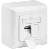 Goobay Prise universelle CAT 6a avec cadre de montage en surface 2x prise réseau RJ45 blindée