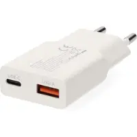 Nedis Chargeur mural GaN double port, 30 W, USB-C PD et USB-A Quick Charge