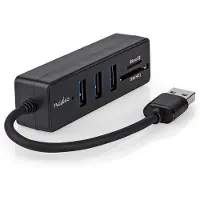 Nedis Hub USB | USB A-Hane | 3x USB A femelle | 5-Port(s) | USB 3.2 Gen 1 | USB power | 5 Gbps | SD & MicroSD
