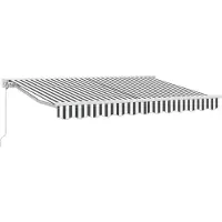 vidaXL Store à enroulement manuel, anthracite et blanc, 3 x 2,5 m