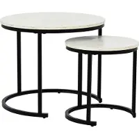 Emob Lolita Ensemble de tables basses - Ø60x51 et Ø40x42cm - Marbre