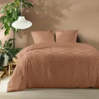Douceur d'intérieur Parure de lit - - Heltie - Microfibre - 240x220cm - marron