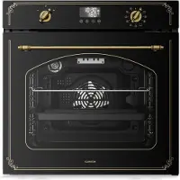 Klarstein Four Encastrable Pyrolyse Chaleur Tournante 76L - 11 Modes, Nettoyage Pyrolyse, Classe A, Design Rétro,Boutons, Four Électrique Encastrable 60cm, Noir
