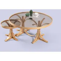 Xl Moebel Gmbh Brun clair salon tables basses designer ronde canapé 2pcs set