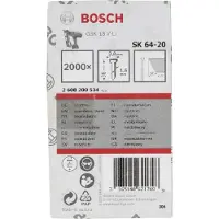 Bosch 2608200534 - Pointe à tête fraisée SK64- 1,8 x 20 x 38 mm, acier inoxydable 2000x