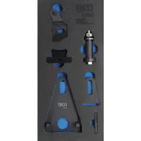 Bgs Garniture de servante d'atelier 1/3 : Jeu d'outils de blocage de volant d'inertie / vilebrequin, de poulies et de séparation de couvercle frontal pour Renault / Nissan - 9699