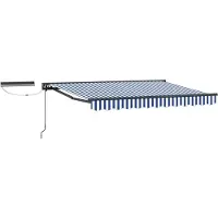 vidaXL Store électrique rétractable bleu, blanc, anthracite 3 x 2,5 m