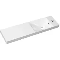 Sapho Agos - Meuble lavabo 800x220 mm, avec trop-plein, ouverture pour mélangeur L/P, blanc AS080