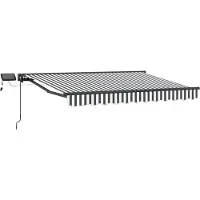 vidaXL Armature de store manuelle avec LED, anthracite et blanc, 3,5 x 2 m