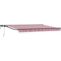 vidaXL Armature de store manuelle avec LED rouges, blanches et anthracite, 5 x 3 m