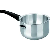 Ibili Vase bain-marie -Flexible Chocolate, acier inoxydable, 16x9 cm, argent/noir