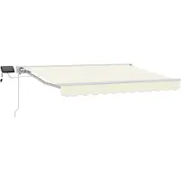 vidaXL Armature de store manuelle avec LED, crème et blanc, 2,5 x 2 m