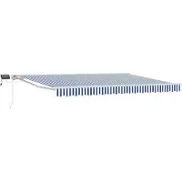 vidaXL Cadre de store manuel avec LEDs Bleu et Blanc 4 × 3 m