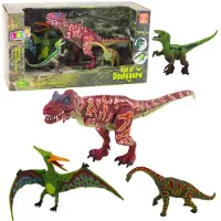 Leantoys Set de figurines Dinosaures pattes mobiles mâchoires 4pcs