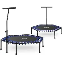 Neo-Sport Trampolina fitness z uchwytem 127 cm - szecioktna niebieska