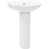 Syfax Lavabo autoportant avec socle Céramique Blanc 520x440x190 mm