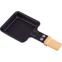 Syntrox Germany 1 x Mini-grill universel pour raclette, rectangulaire, avec poignée en bambou