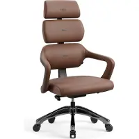 Diablo V-Modular Chaise de bureau Chaise de direction ergonomique Appuie-tête amovible Similicuir, brun