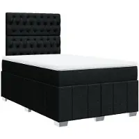 Syfax Sommier à lattes de lit avec matelas noir 120x190 cm tissu